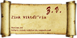 Zink Viktória névjegykártya