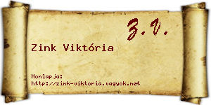 Zink Viktória névjegykártya